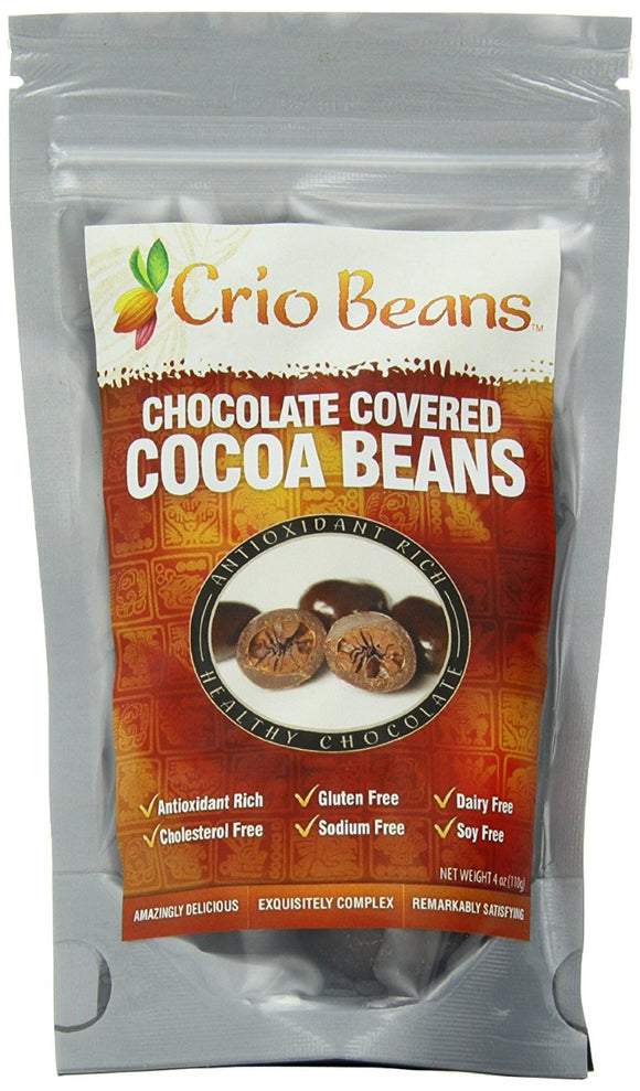 CRIO: Cocoa Beans Chocolate Covered, 4 oz