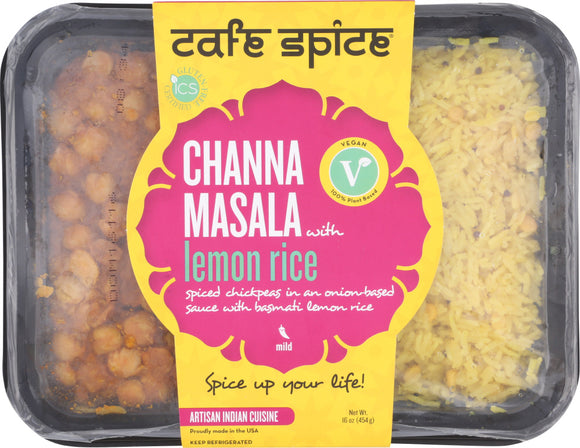 CAFE SPICE: Channa Masala Lemon Rice Gluten Free, 16 oz