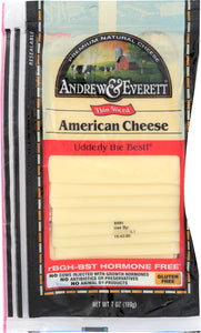 ANDREW & EVERETT: Cheese White American Sliced, 7 oz