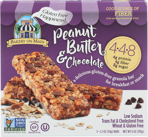 BAKERY ON MAIN: 4.4.8 Peanut Butter & Chocolate Granola Bars, 6 oz