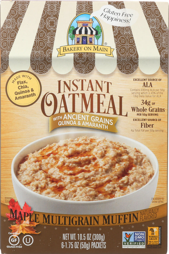 BAKERY ON MAIN: Instant Oatmeal Maple Multigrain Muffin, 10.56 oz