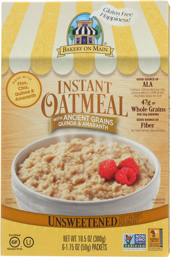 BAKERY ON MAIN: Instant Oatmeal Traditional Unsweetened, 10.5 oz