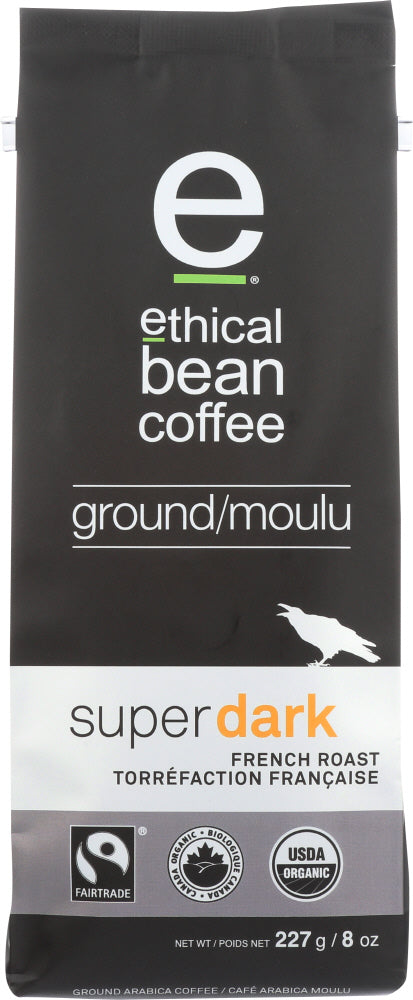 ETHICAL BEAN: SuperDark French Roast Ground Coffee, 8 oz