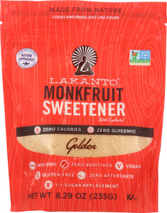 LAKANTO: Golden Monkfruit Sweetener Sugar Substitute, 8.29 oz