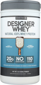 DESIGNER PROTEIN WHEY: 100% Premium Purely Unflavored, 2 lb