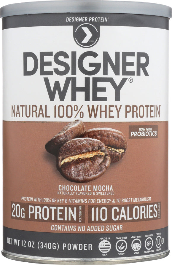 DESIGNER PROTEIN WHEY: Designer Whey Chocolate Mocha, 12 oz