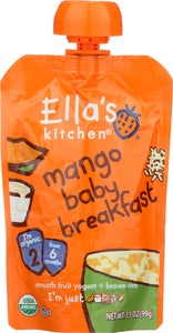 ELLA'S KITCHEN: Organic Baby Food Mango Baby Brekkie, 3.5 oz