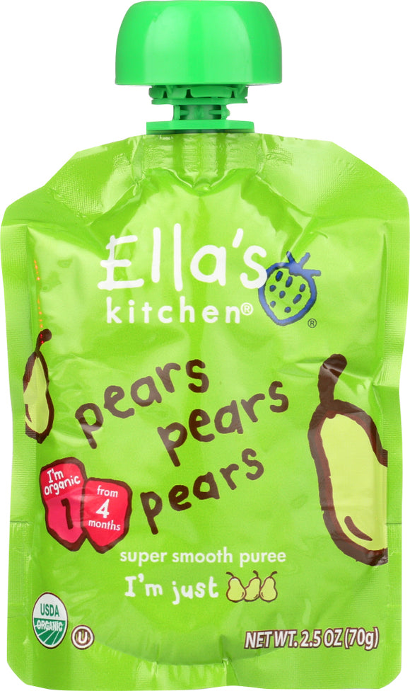 ELLA'S KITCHEN: Pears Pears Pears Super Smooth Puree, 2.5 oz