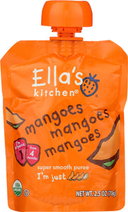 ELLA'S KITCHEN: Organic Super Smooth Puree Mangoes, 2.5 oz