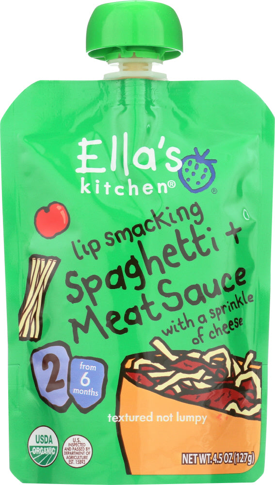 ELLAS KITCHEN: Lip Smacking Spaghetti + Meat Sauce, 4.5 oz