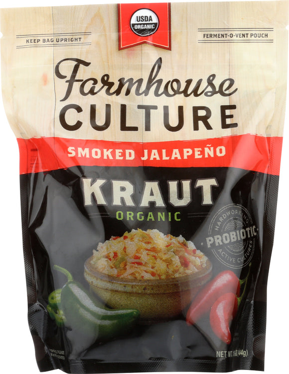 FARMHOUSE CULTURE: Organic Smoked Jalapeno Kraut, 16 oz