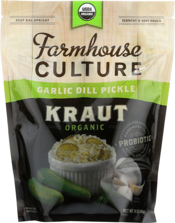 FARMHOUSE CULTURE: Organic Garlic Dill Pickle Kraut, 16 oz