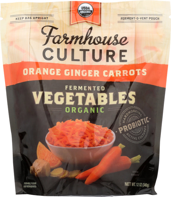 FARMHOUSE CULTURE: Orange Ginger Carrots Fermented Vegetables, 12 oz