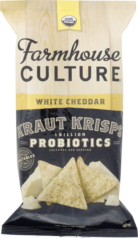 FARMHOUSE CULTURE: White Cheddar Kraut Krisps Organic, 15 oz