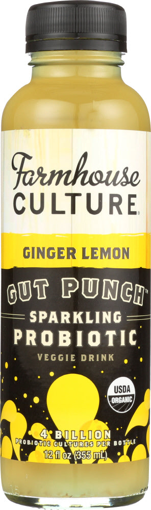 FARMHOUSE CULTURE: Gut Punch Ginger Lemon, 12 oz