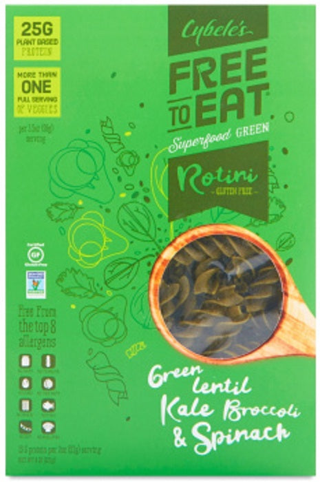 CYBELES SUPERFOOD PASTA: Green Gluten Free Rotini Pasta, 8 oz
