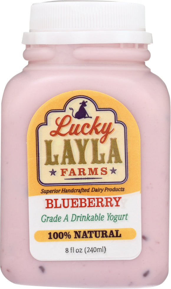 LUCKY LAYLA: Drinkable Blueberry Yogurt, 8 Oz