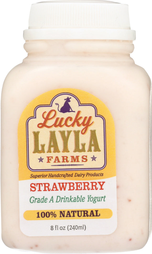 LUCKY LAYLA: Drinkable Strawberry Yogurt, 8 Oz