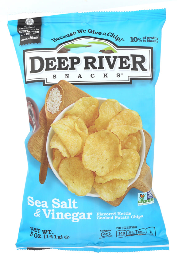 DEEP RIVER: Salt & Vinegar Kettle Chips, 5oz