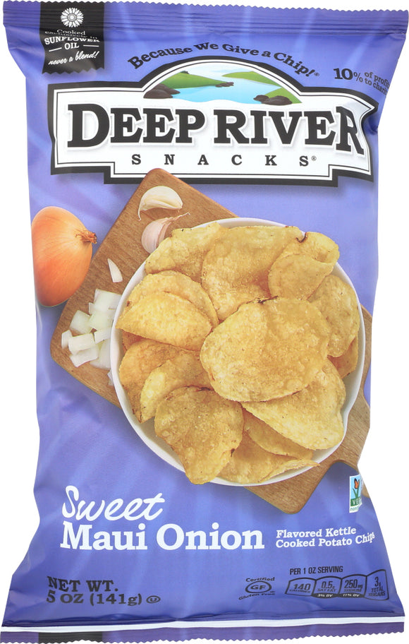 DEEP RIVER: Sweet Maui Onion Kettle Chips, 5oz