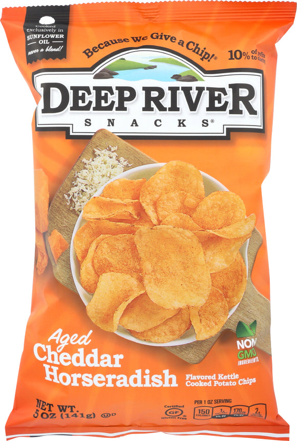 DEEP RIVER: Cheddar Horseradish Kettle Chips, 5oz