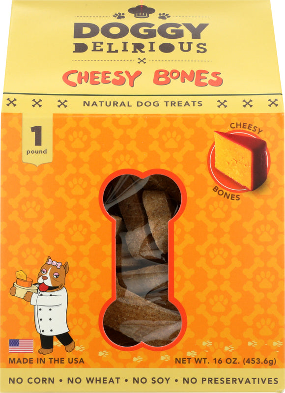 DOGGY DELIRIOUS: Natural Dog Treats Cheesy Bones, 16 oz