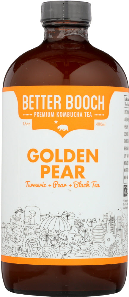 BETTER BOOCH: Golden Pear Kombucha Tea, 16 oz