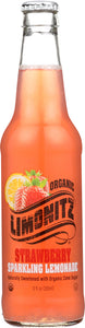 LIMONITZ: Organic Sparkling Lemonade Strawberry, 12 Oz