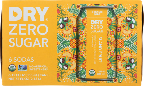 DRY SODA: Fruit Zero Island Soda 6pk, 72 fo