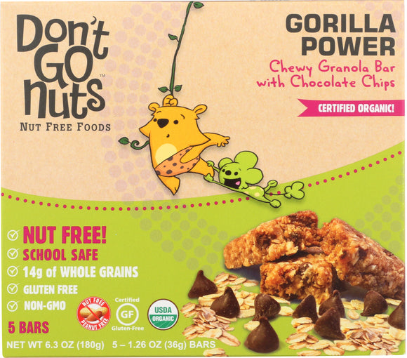 DONT GO NUTS: Gorilla Power Chewy Granola Bars 5-1.26oz, 6.3 oz