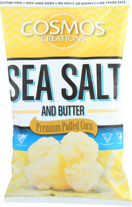 COSMOS CREATIONS: Gluten Free Sea Salt & Butter Premium Puffed Corn, 7 oz