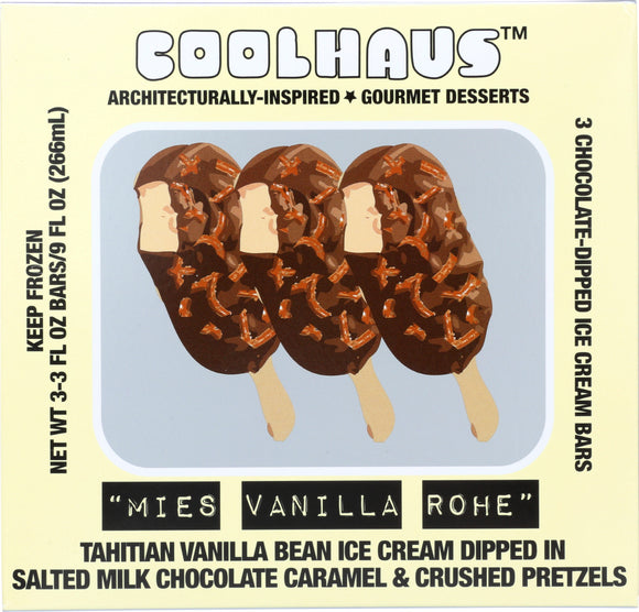 COOLHAUS: Mies Vanilla Rohe Ice Cream 3 Bars, 9 oz
