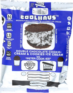 COOLHAUS: Double Chocolate Cookies and Cream Ice Cream Sandwich, 5.8 Oz