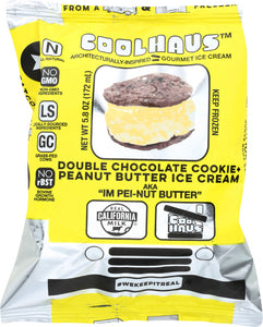 COOLHAUS: Double Chocolate Cookie Peanut Butter Ice Cream, 5.8 oz