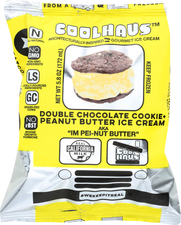 COOLHAUS: Double Chocolate Cookie Peanut Butter Ice Cream, 5.8 oz