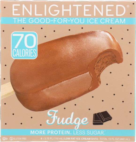 ENLIGHTENED: Low Fat Fudge Ice Cream Bars, 14 oz