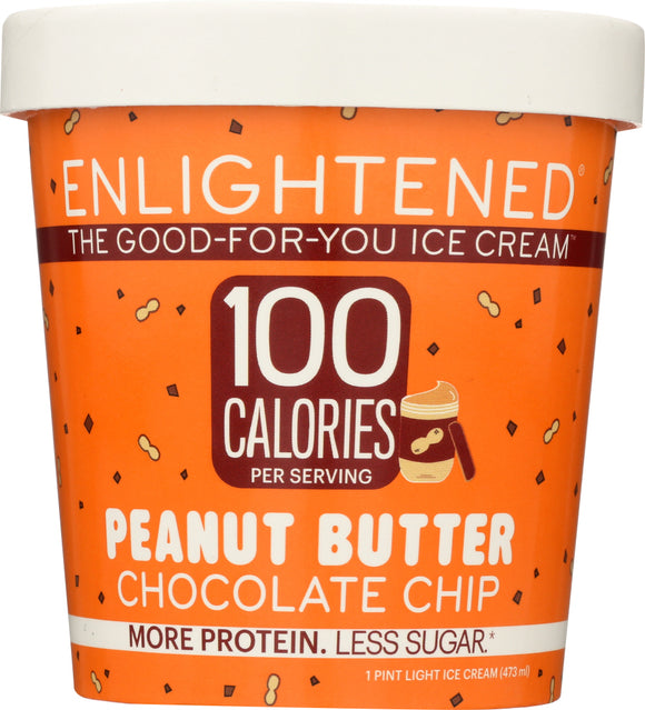 ENLIGHTENED: Ice Cream Pint Peanut Butter Chip, 16 fl oz