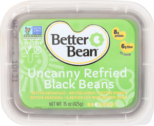 BETTER BEAN: Uncanny Refried Black Beans, 15 oz