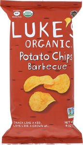 LUKES ORGANIC: Chips Potato Barbeque Organic, 4 oz