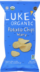 LUKES ORGANIC: Organic Wavy Potato Chips, 4.5 oz