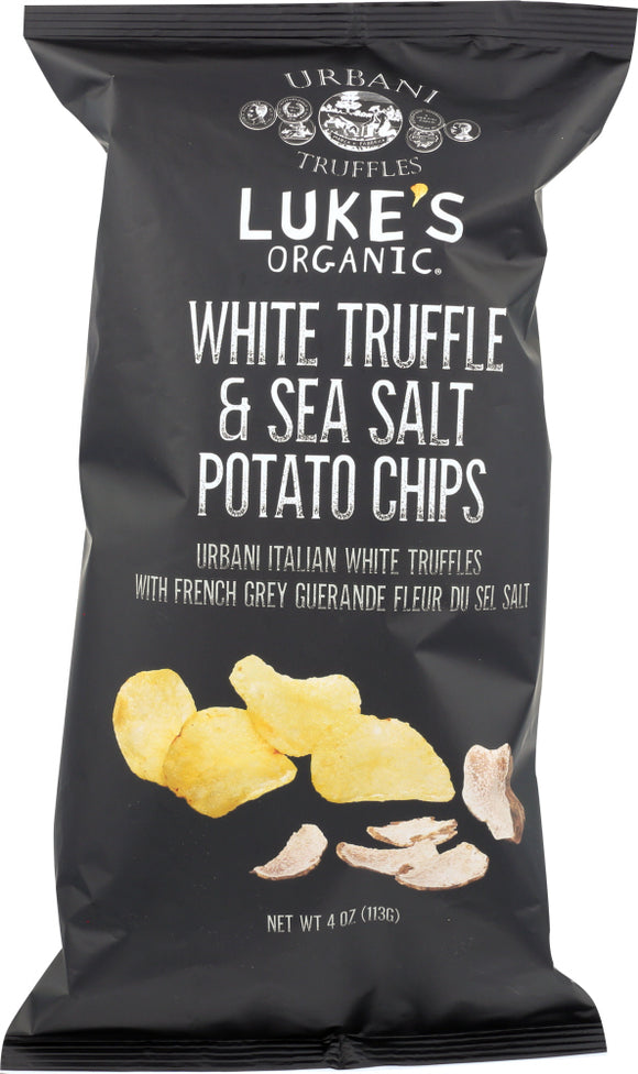 LUKES ORGANIC: White Truffle & Sea Salt Potato Chips, 4 oz