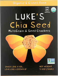 LUKE'S ORGANIC: Multigrain & Seed Crackers Chia Seed, 3.5 oz