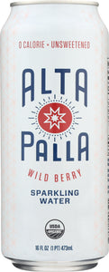 ALTA PALLA: Water Wild Berry Sparkling Organic, 16 oz