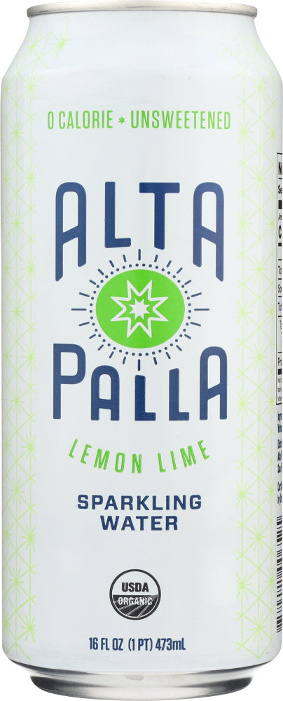 ALTA PALLA: Water Lemon Lime Sprakling Organic, 16 oz