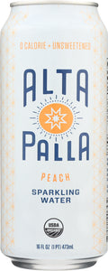 ALTA PALLA: Water Peach Sparkling Organic, 16 oz