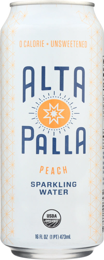 ALTA PALLA: Water Peach Sparkling Organic, 16 oz