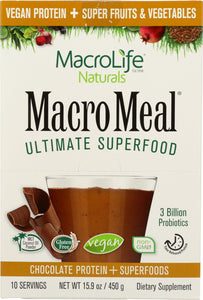 MACROLIFE NATURALS: Vegan Chocolate Macro Meal, 10 pack