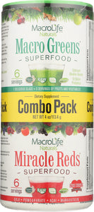 MACROLIFE NATURALS: Greens & Reds Combo Pack, 4 oz