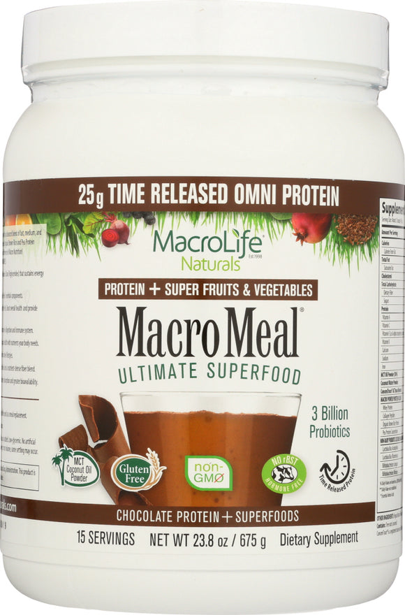 MACROLIFE NATURALS: Omni Protein Chocolate Macromeal 15 servings, 23.8 oz