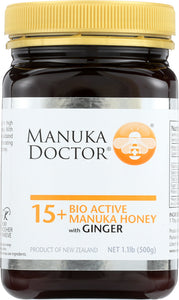 MANUKA DOCTOR: 15+ Bio Active Manuka Honey With Ginger, 17.6 oz